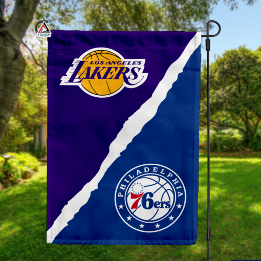 Lakers vs 76ers House Divided Flag, NBA House Divided Flag