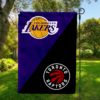 Los Angeles Lakers vs Toronto Raptors House Divided Flag, NBA House Divided Flag