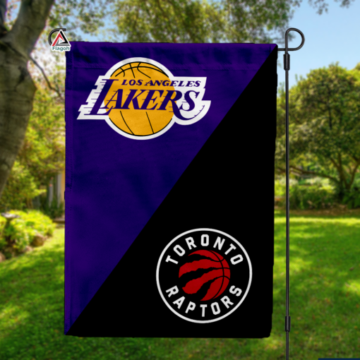 Lakers vs Raptors House Divided Flag, NBA House Divided Flag