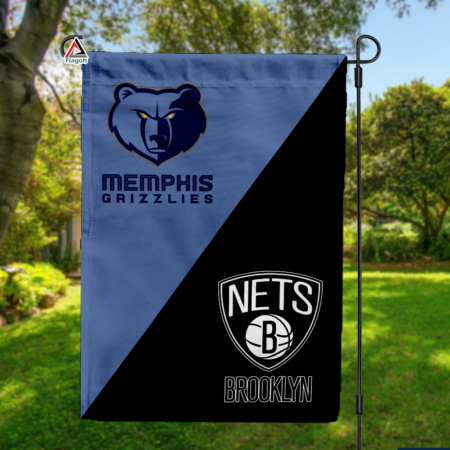 Grizzlies vs Nets House Divided Flag, NBA House Divided Flag