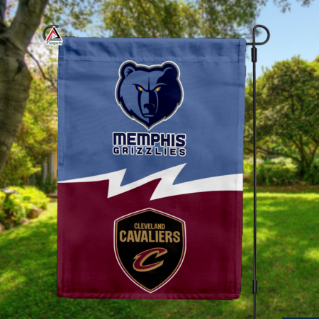 Grizzlies vs Cavaliers House Divided Flag, NBA House Divided Flag