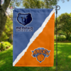 Memphis Grizzlies vs New York Knicks House Divided Flag, NBA House Divided Flag