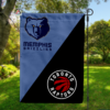 Memphis Grizzlies vs Toronto Raptors House Divided Flag, NBA House Divided Flag