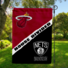 Miami Heat vs Brooklyn Nets House Divided Flag, NBA House Divided Flag