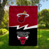 Miami Heat vs Chicago Bulls House Divided Flag, NBA House Divided Flag