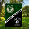 Milwaukee Bucks vs Brooklyn Nets House Divided Flag, NBA House Divided Flag