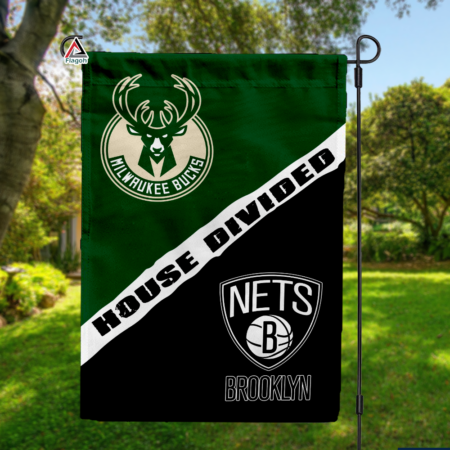 Bucks vs Nets House Divided Flag, NBA House Divided Flag