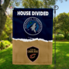 Minnesota Timberwolves vs Cleveland Cavaliers House Divided Flag, NBA House Divided Flag