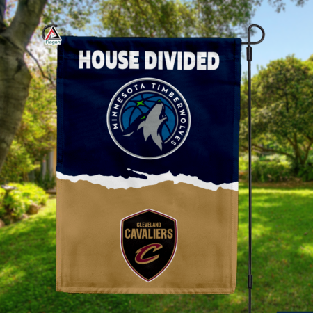 Timberwolves vs Cavaliers House Divided Flag, NBA House Divided Flag