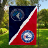 Minnesota Timberwolves vs Philadelphia 76ers House Divided Flag, NBA House Divided Flag