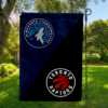 Minnesota Timberwolves vs Toronto Raptors House Divided Flag, NBA House Divided Flag