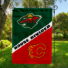 Minnesota Wild vs Calgary Flames House Divided Flag, NHL House Divided Flag