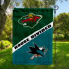 Minnesota Wild vs San Jose Sharks House Divided Flag, NHL House Divided Flag