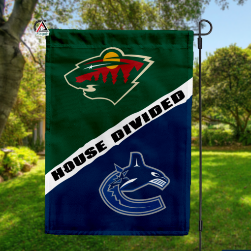 Wild vs Canucks House Divided Flag, NHL House Divided Flag