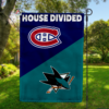 Montreal Canadiens vs San Jose Sharks House Divided Flag, NHL House Divided Flag