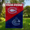 Montreal Canadiens vs Vancouver Canucks House Divided Flag, NHL House Divided Flag