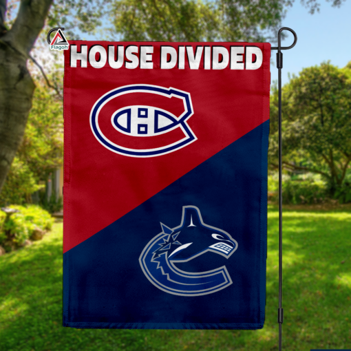 Canadiens vs Canucks House Divided Flag, NHL House Divided Flag