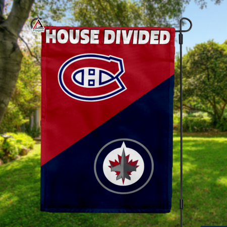 Canadiens vs Jets House Divided Flag, NHL House Divided Flag