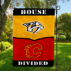 Nashville Predators vs Calgary Flames House Divided Flag, NHL House Divided Flag