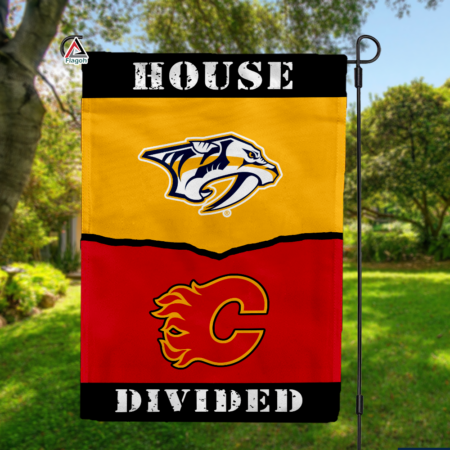 Predators vs Flames House Divided Flag, NHL House Divided Flag