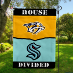 Predators vs Kraken House Divided Flag, NHL House Divided Flag