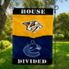 Nashville Predators vs Vancouver Canucks House Divided Flag, NHL House Divided Flag