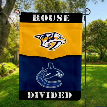 Predators vs Canucks House Divided Flag, NHL House Divided Flag