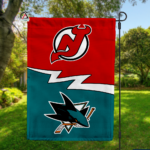 Devils vs Sharks House Divided Flag, NHL House Divided Flag