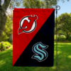 New Jersey Devils vs Seattle Kraken House Divided Flag, NHL House Divided Flag