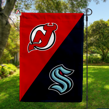 Devils vs Kraken House Divided Flag, NHL House Divided Flag