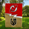 New Jersey Devils vs Vegas Golden Knights House Divided Flag, NHL House Divided Flag