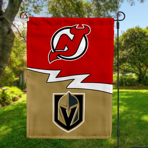 Devils vs Golden Knights House Divided Flag, NHL House Divided Flag