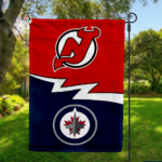 Devils vs Jets House Divided Flag, NHL House Divided Flag