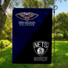 New Orleans Pelicans vs Brooklyn Nets House Divided Flag, NBA House Divided Flag