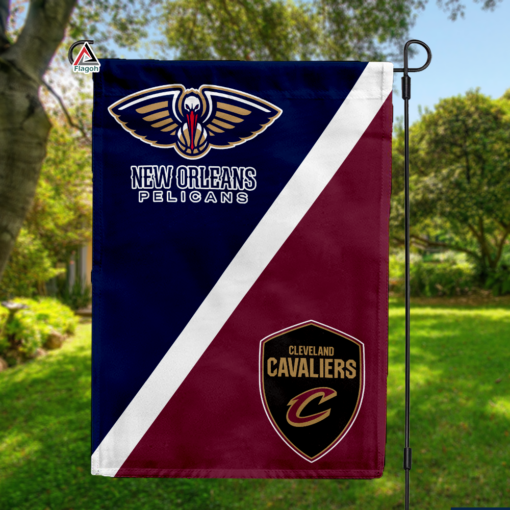 Pelicans vs Cavaliers House Divided Flag, NBA House Divided Flag