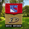 New York Rangers vs Anaheim Ducks House Divided Flag, NHL House Divided Flag