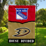 Rangers vs Ducks House Divided Flag, NHL House Divided Flag