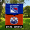 New York Rangers vs Edmonton Oilers House Divided Flag, NHL House Divided Flag