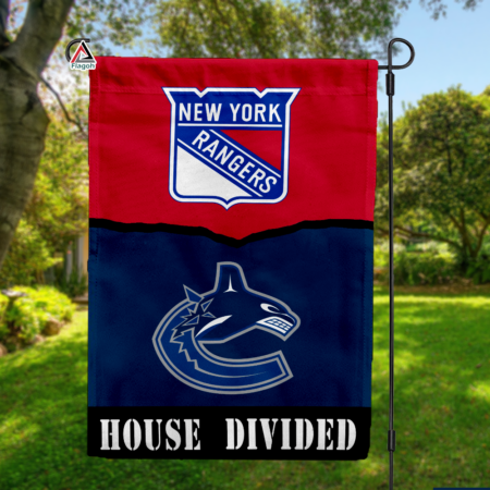 Rangers vs Canucks House Divided Flag, NHL House Divided Flag