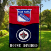 New York Rangers vs Winnipeg Jets House Divided Flag, NHL House Divided Flag