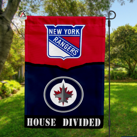 Rangers vs Jets House Divided Flag, NHL House Divided Flag