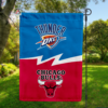 Oklahoma City Thunder vs Chicago Bulls House Divided Flag, NBA House Divided Flag