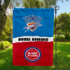 Oklahoma City Thunder vs Detroit Pistons House Divided Flag, NBA House Divided Flag