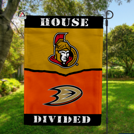 Senators vs Ducks House Divided Flag, NHL House Divided Flag