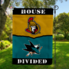 Ottawa Senators vs San Jose Sharks House Divided Flag, NHL House Divided Flag