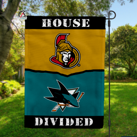 Senators vs Sharks House Divided Flag, NHL House Divided Flag