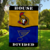 Ottawa Senators vs St. Louis Blues House Divided Flag, NHL House Divided Flag