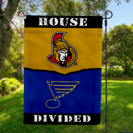 Senators vs Blues House Divided Flag, NHL House Divided Flag