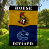 Ottawa Senators vs Vancouver Canucks House Divided Flag, NHL House Divided Flag