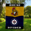 Ottawa Senators vs Winnipeg Jets House Divided Flag, NHL House Divided Flag